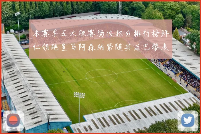 本赛季五大联赛场均积分排行榜拜仁领跑皇马阿森纳紧随其后巴黎表现不佳排第十二